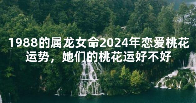 1988的属龙女命2024年恋爱桃花运势，她们的桃花运好不好