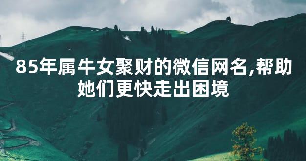 85年属牛女聚财的微信网名,帮助她们更快走出困境