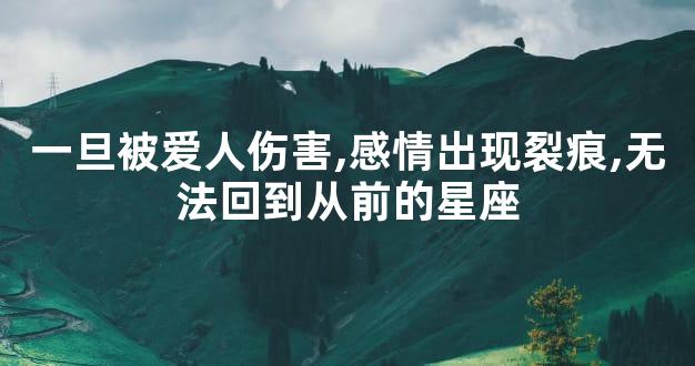 一旦被爱人伤害,感情出现裂痕,无法回到从前的星座