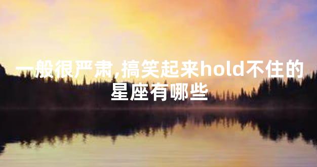 一般很严肃,搞笑起来hold不住的星座有哪些