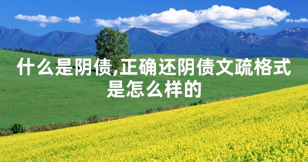 什么是阴债,正确还阴债文疏格式是怎么样的