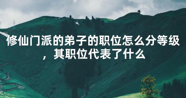 修仙门派的弟子的职位怎么分等级，其职位代表了什么