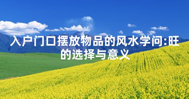 入户门口摆放物品的风水学问:旺的选择与意义