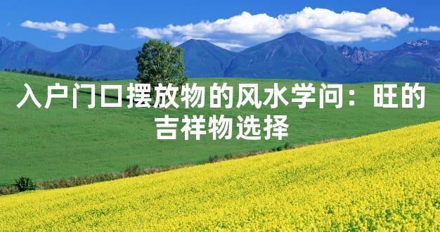 入户门口摆放物的风水学问：旺的吉祥物选择