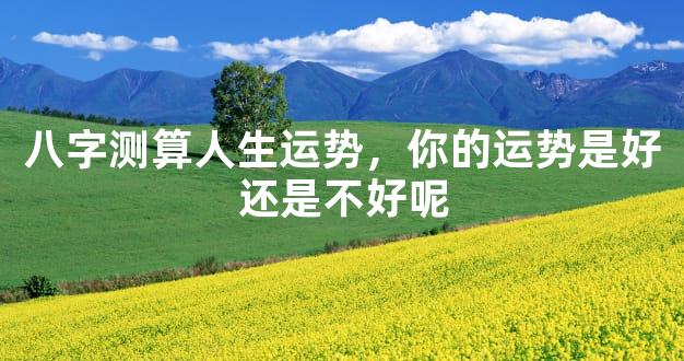 八字测算人生运势，你的运势是好还是不好呢
