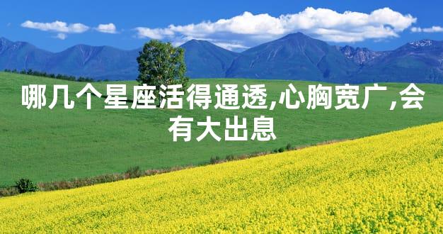 哪几个星座活得通透,心胸宽广,会有大出息
