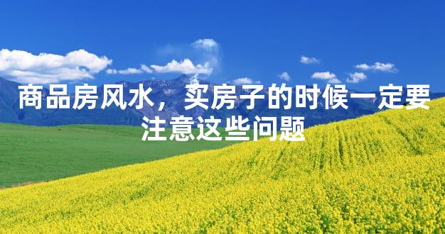 商品房风水，买房子的时候一定要注意这些问题