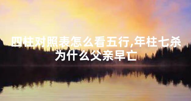 四柱对照表怎么看五行,年柱七杀为什么父亲早亡