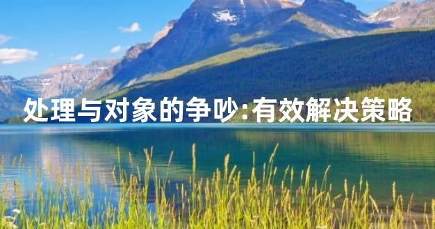 处理与对象的争吵:有效解决策略