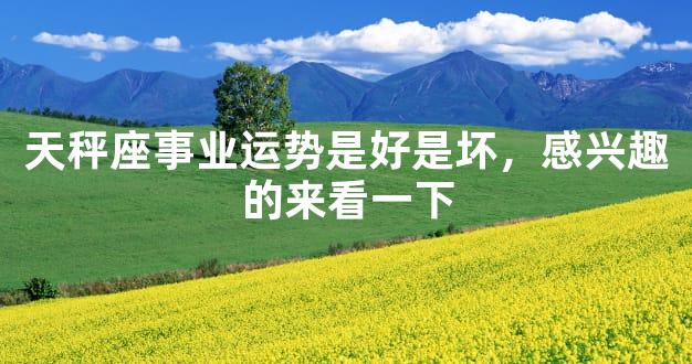 天秤座事业运势是好是坏，感兴趣的来看一下