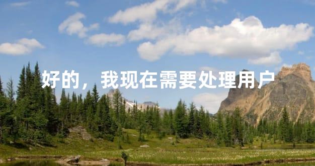 好的，我现在需要处理用户