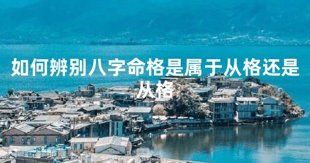 如何辨别八字命格是属于从格还是从格