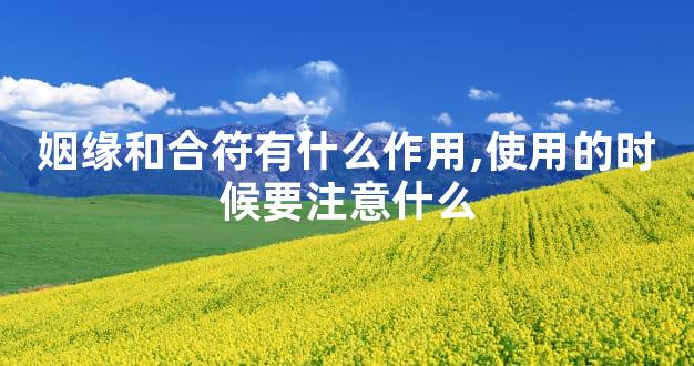 姻缘和合符有什么作用,使用的时候要注意什么