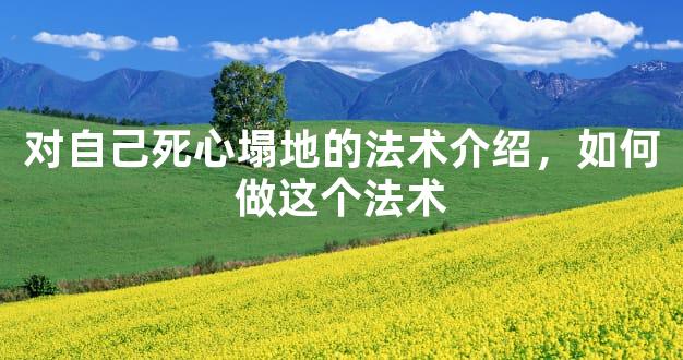 对自己死心塌地的法术介绍，如何做这个法术