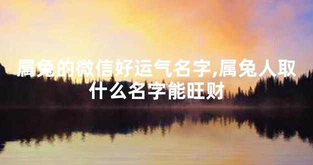 属兔的微信好运气名字,属兔人取什么名字能旺财