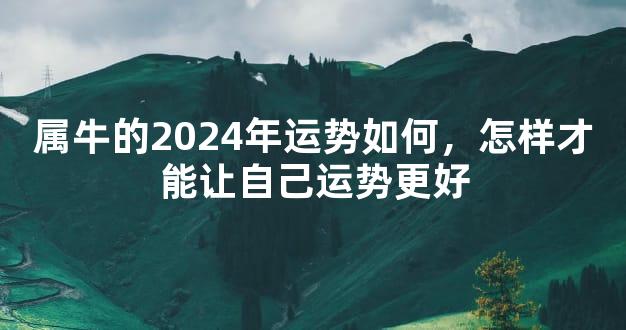 属牛的2024年运势如何，怎样才能让自己运势更好