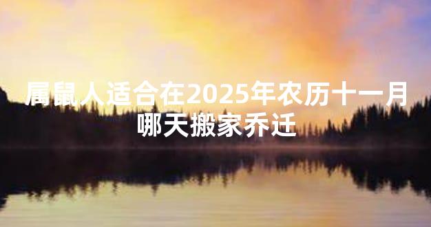 属鼠人适合在2025年农历十一月哪天搬家乔迁
