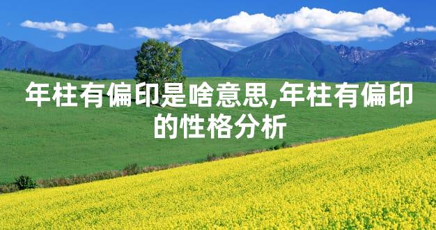 年柱有偏印是啥意思,年柱有偏印的性格分析