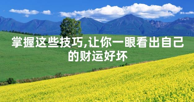 掌握这些技巧,让你一眼看出自己的财运好坏
