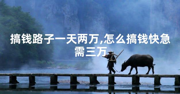 搞钱路子一天两万,怎么搞钱快急需三万
