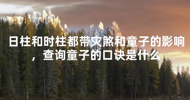 日柱和时柱都带灾煞和童子的影响，查询童子的口诀是什么