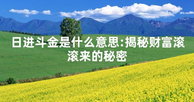 日进斗金是什么意思:揭秘财富滚滚来的秘密