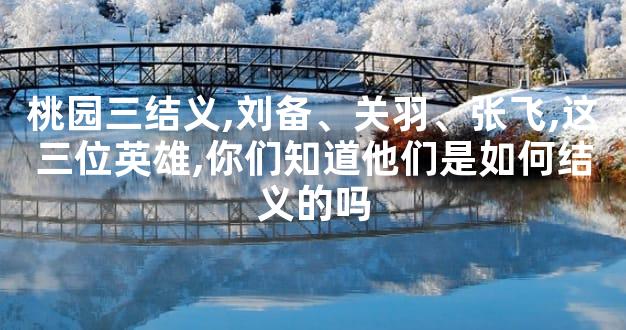 桃园三结义,刘备、关羽、张飞,这三位英雄,你们知道他们是如何结义的吗