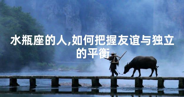 水瓶座的人,如何把握友谊与独立的平衡