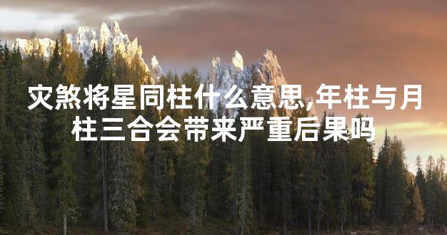 灾煞将星同柱什么意思,年柱与月柱三合会带来严重后果吗