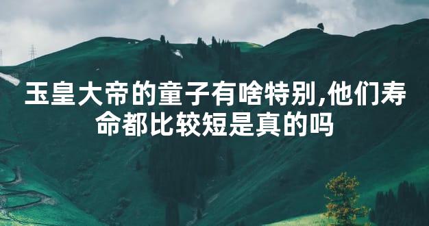 玉皇大帝的童子有啥特别,他们寿命都比较短是真的吗