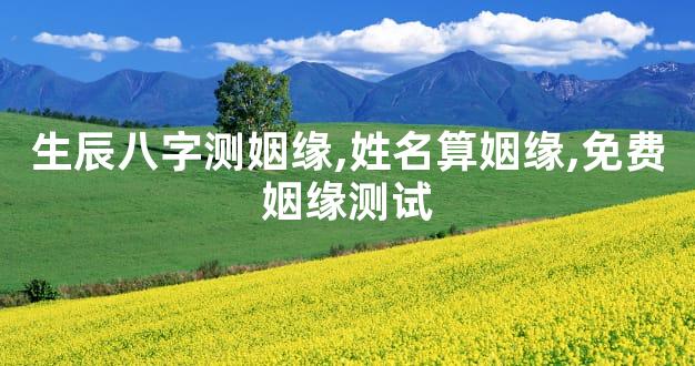 生辰八字测姻缘,姓名算姻缘,免费姻缘测试