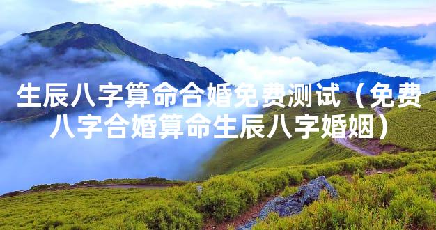 生辰八字算命合婚免费测试（免费八字合婚算命生辰八字婚姻）