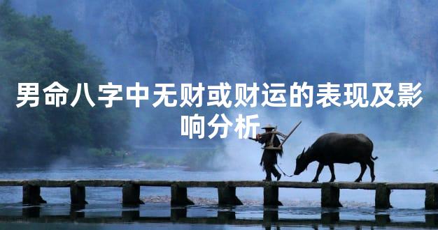 男命八字中无财或财运的表现及影响分析