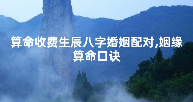 算命收费生辰八字婚姻配对,姻缘算命口诀