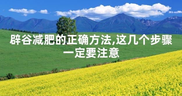 辟谷减肥的正确方法,这几个步骤一定要注意